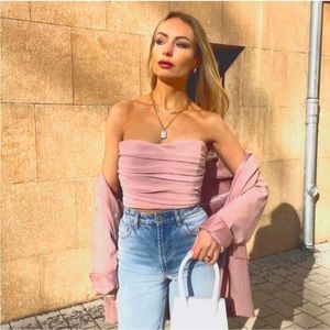 zara bustier crop top